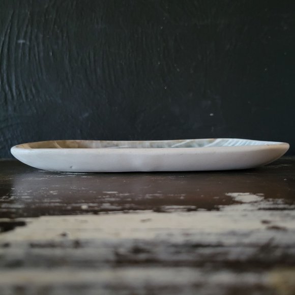 Vtg Andersen Design Studio Ceramic Decorative Plate, Sage and White Tree Design - Picture 3 of 5